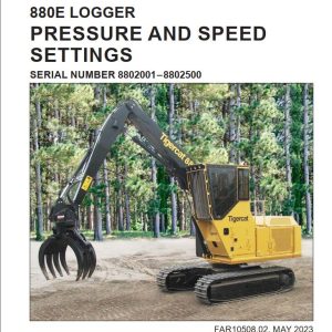 Tigercat Logger 880E Pressure And Speed Settings FAR10508