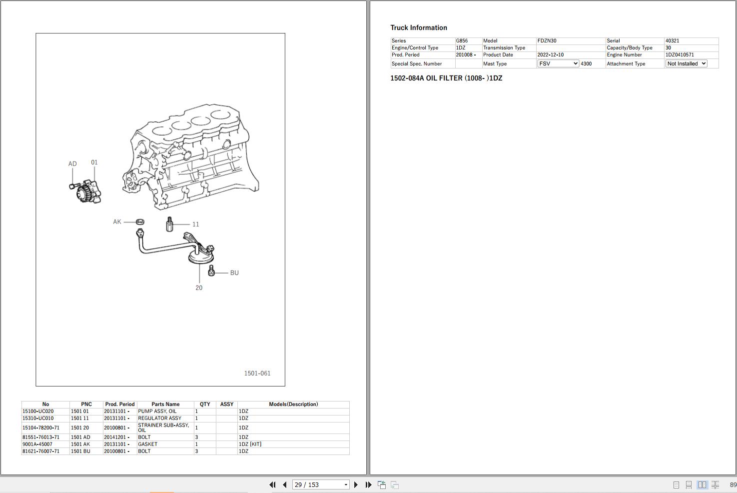 Toyota Forklift FDZN30 40321 Parts Catalog 2022 (2)