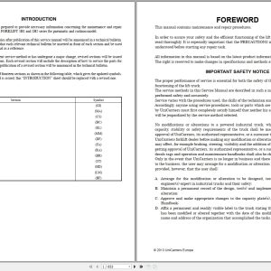 UniCarriers Forklift 1B1 1B2 Series Service Manual (1)