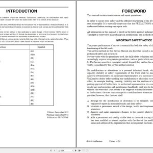UniCarriers Forklift 1D1 1D2 Series Service Manual (1)