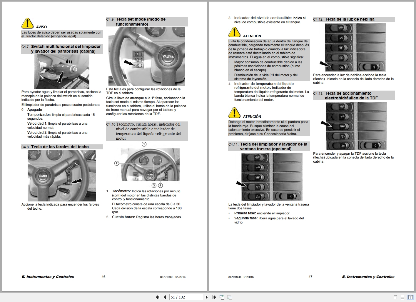 Valtra Tractor BH135 BH145 BH165 BH180 BH200 BH210i Operators Manual 86791800 2016 ES (2)