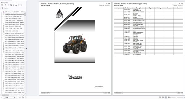 Valtra Tractor S286 2A3 S6 Series 2024 XXXX RS015011 9999 Parts Catalog (1)
