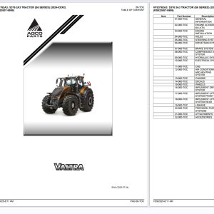 Valtra Tractor S376 2A3 S6 Series 2024 XXXX RS022007 9999 Parts Catalog (1)