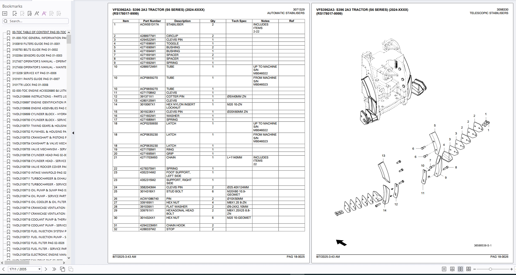 Valtra Tractor S396 2A3 S6 Series 2024 XXXX RS178017 9999 Parts Catalog (2)