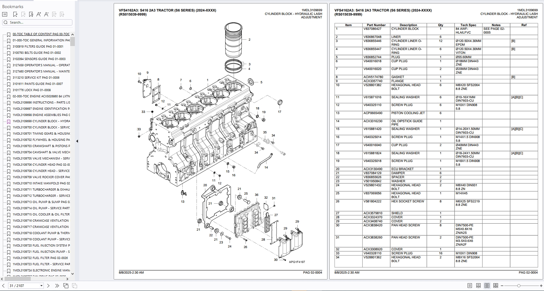 Valtra Tractor S416 2A3 S6 Series 2024 XXXX RS015039 9999 Parts Catalog (2)