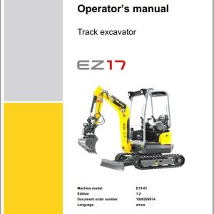 Wacker Neuson Track Excavator EZ17 Operators Manual 1000299974