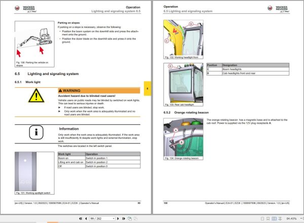 Wacker Neuson Track Excavator EZ26 Operators Manual 1000507598 1