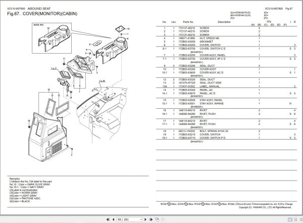 Yanmar Excavator ViO35 6A Parts Catalog OCS1O M57800EN (2)