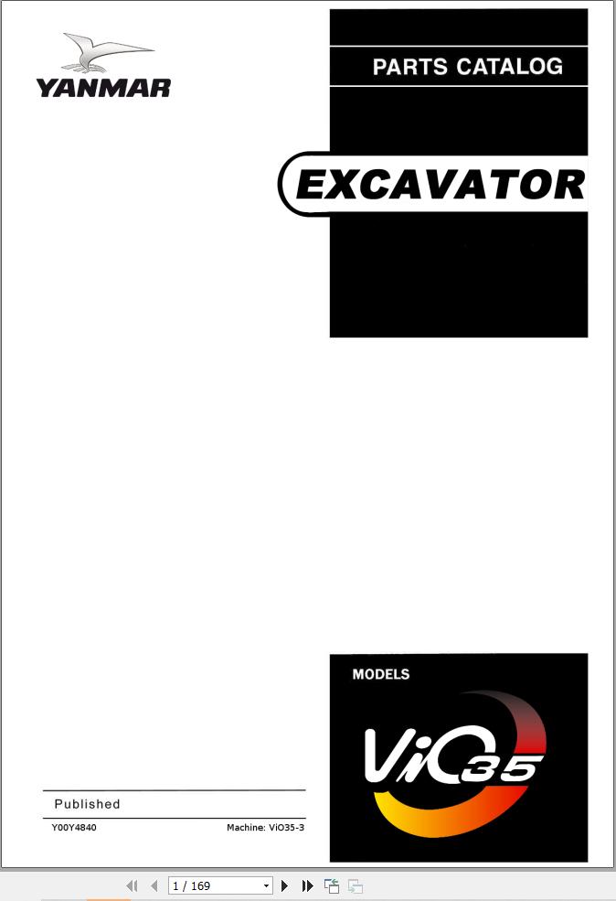 Yanmar Mini Excavator ViO35 3 Parts Catalog Y00Y4840