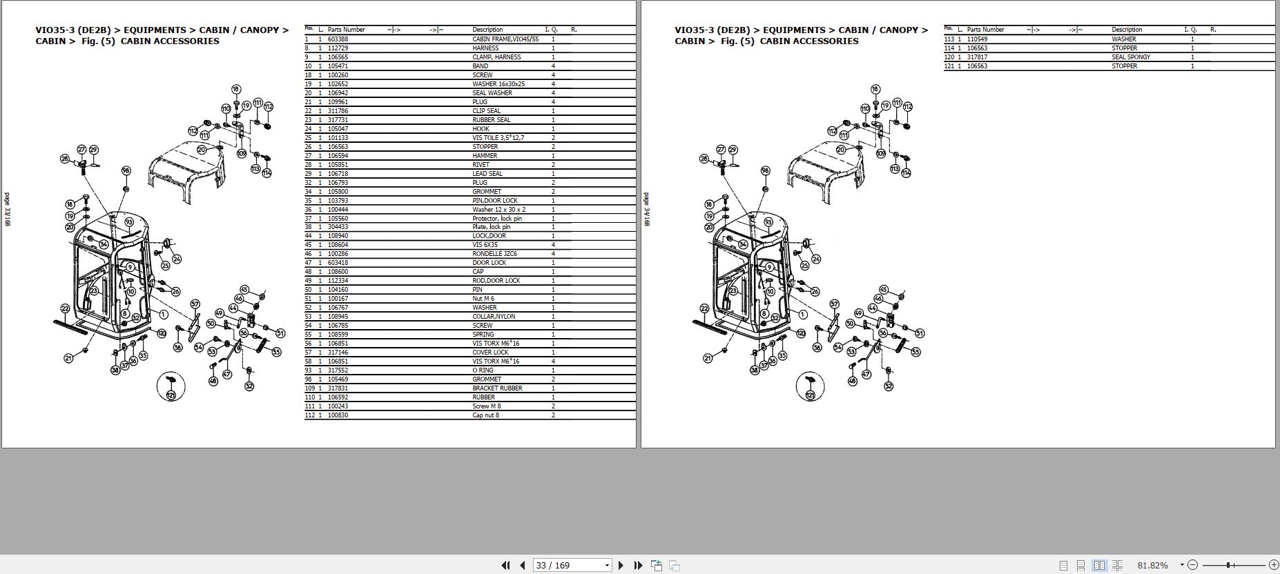 Yanmar Mini Excavator ViO35 3 Parts Catalog Y00Y4840 1