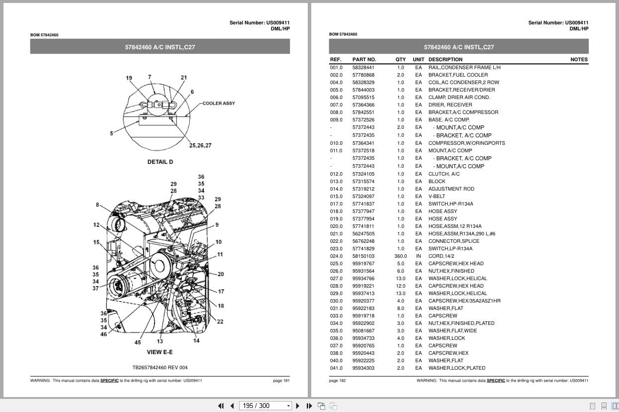 Altas Copco Blast Hole Drill DML DML HP Parts List (2)
