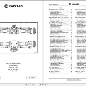 Antonio Carraro Axle 26.25M TB172 Repair Manual CA357147 2001 IT EN (1)