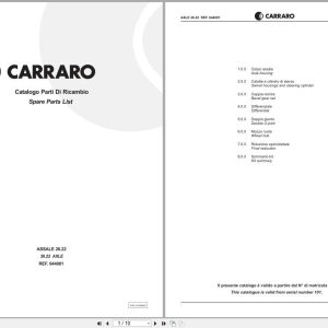 Antonio Carraro Axle 28.22 Spare Parts Catalog CA356032 IT EN (1)