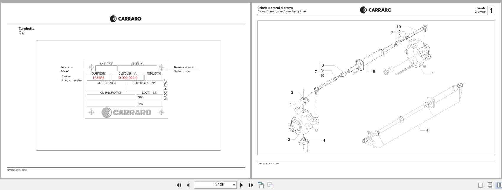 Antonio Carraro Axles Spare Parts List EN IT (2)