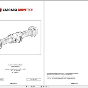 Antonio Carraro Front Axle 28.43M FR Repair Manual CA270263 2012 IT EN (1)