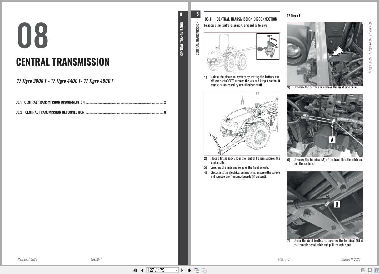 Antonio Carraro Tigre 4800F Engine Transmission Workshop Manual 47308183 2023 (2)