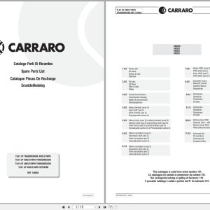 Antonio Carraro Transmission TLB1 UP 4WD 21MPH Spare Parts List CA355114 2000 IT EN (1)