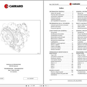 Antonio Carraro Transmission TLBZ CD 4WD Repair Manual CA357657 2007 IT EN (1)