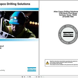 Atlas Copco Blast Hole Drill DM50 DM50LP Parts List 2011 (1)