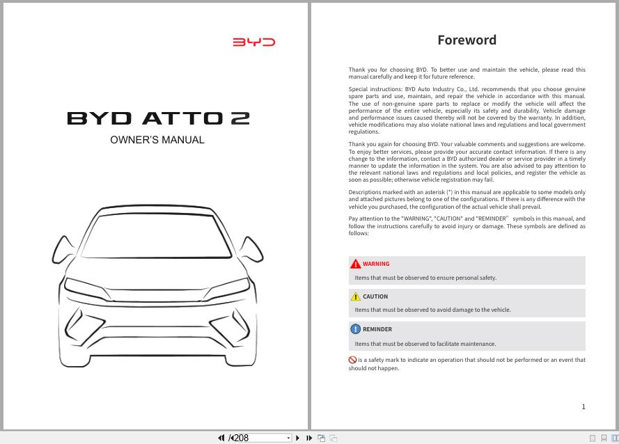 BYD ATTO 2 Owners Manual 2024 (1)