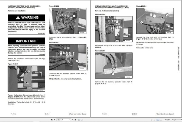 Bobcat Wheel Saw WS18 WS24 Service Manual 6901389enUS 1