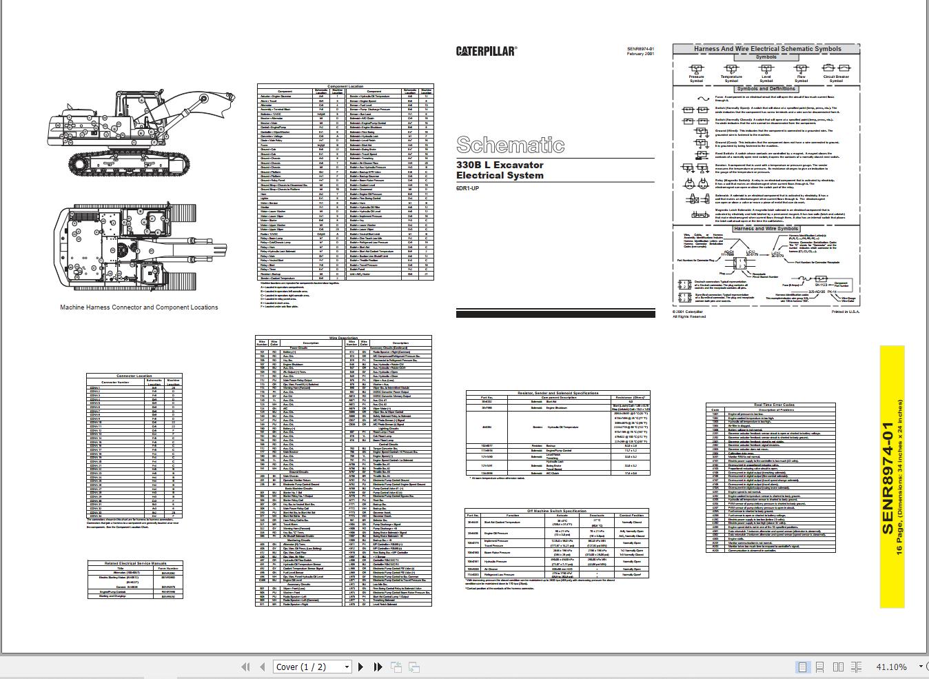 CAT Excavator 330BL Electric Diagram SENR8974 01
