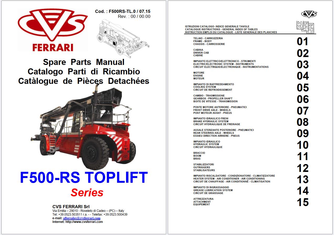 CVS FERRARI Reach Stackers F500 Spare Parts Catalog (1)