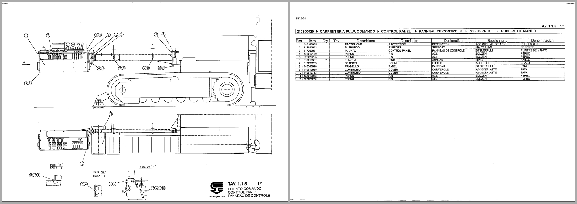 Casagrande Crawler Drill C6 Parts Manual C6ZU0658 (2)