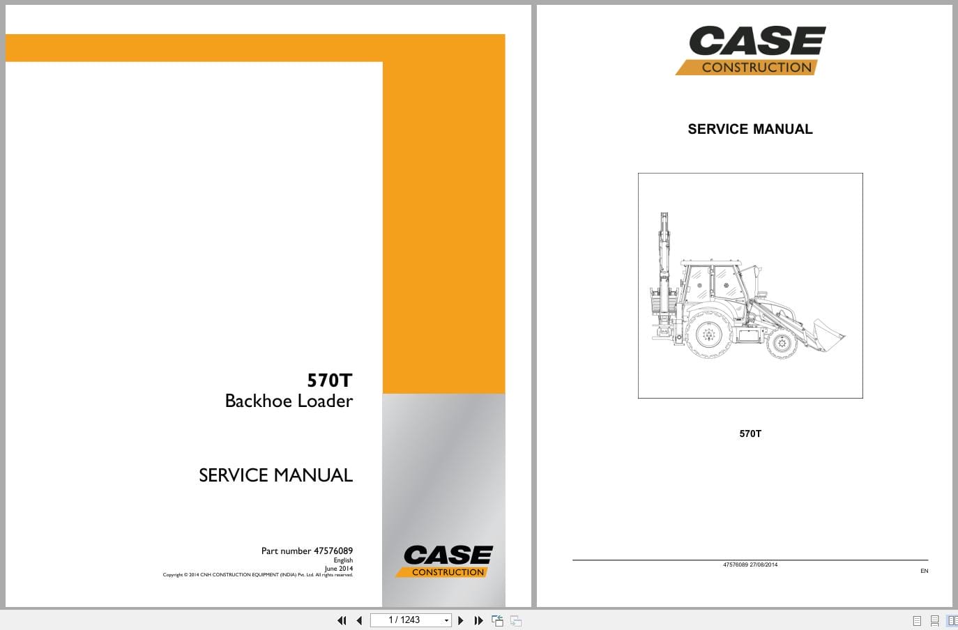 Case Backhoe Loader 570T Service Manual 47576089 2014 (1)