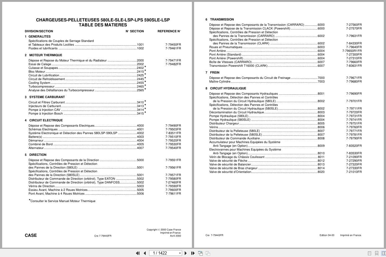 Case Backhoe Loader 580 LE to 590 LSP Service Manual FR (1)