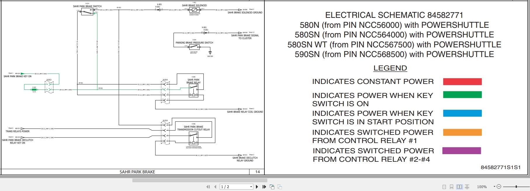 Case Backhoe Loader 580N 580SN 580SN WT 590SN Electrical Schematic 84582771 (1)