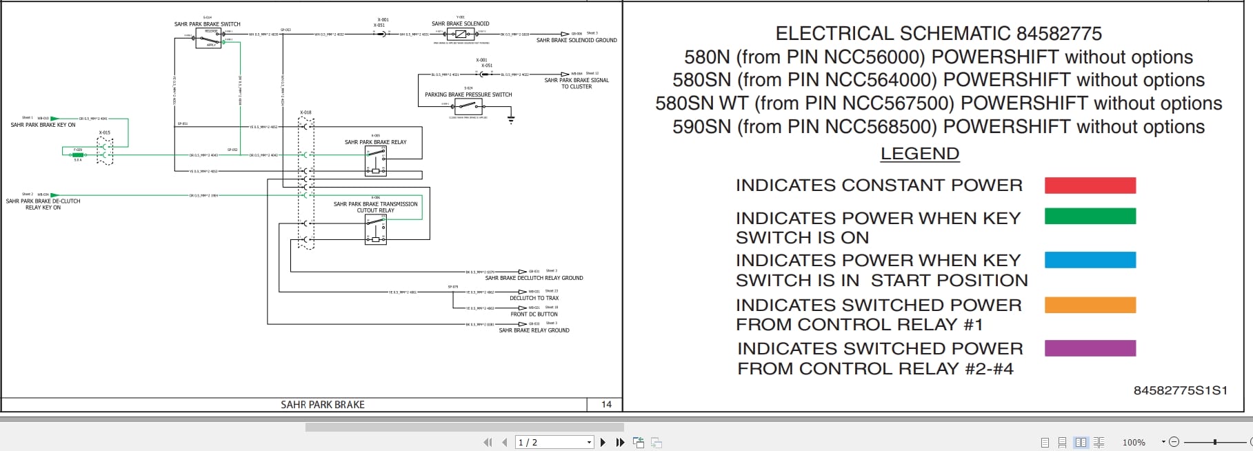 Case Backhoe Loader 580N 580SN 580SN WT 590SN Electrical Schematic 84582775 (1)