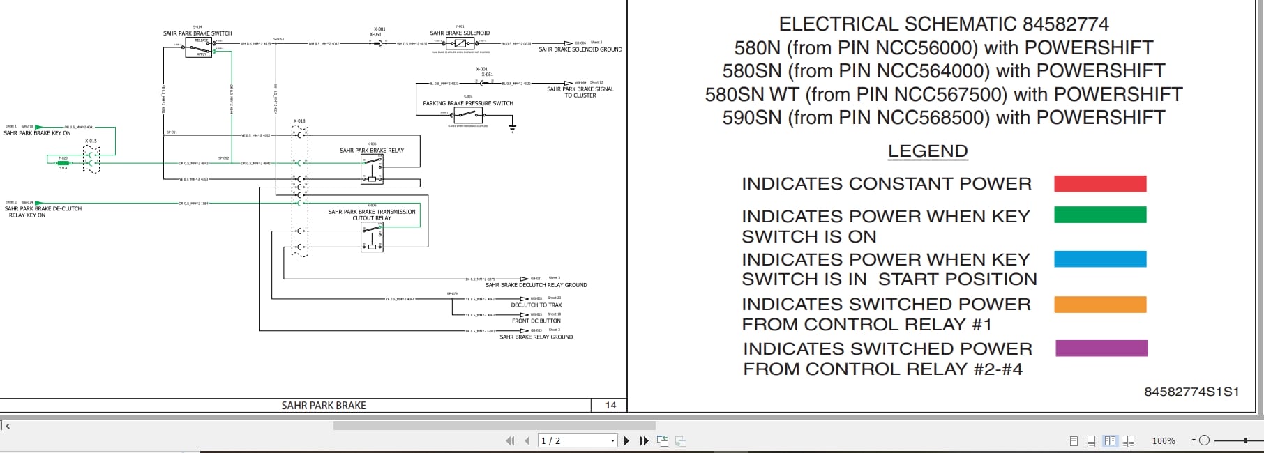 Case Backhoe Loader 580N 580SN 580SNWT 590SN Electrical Schematic 84582774 (1)