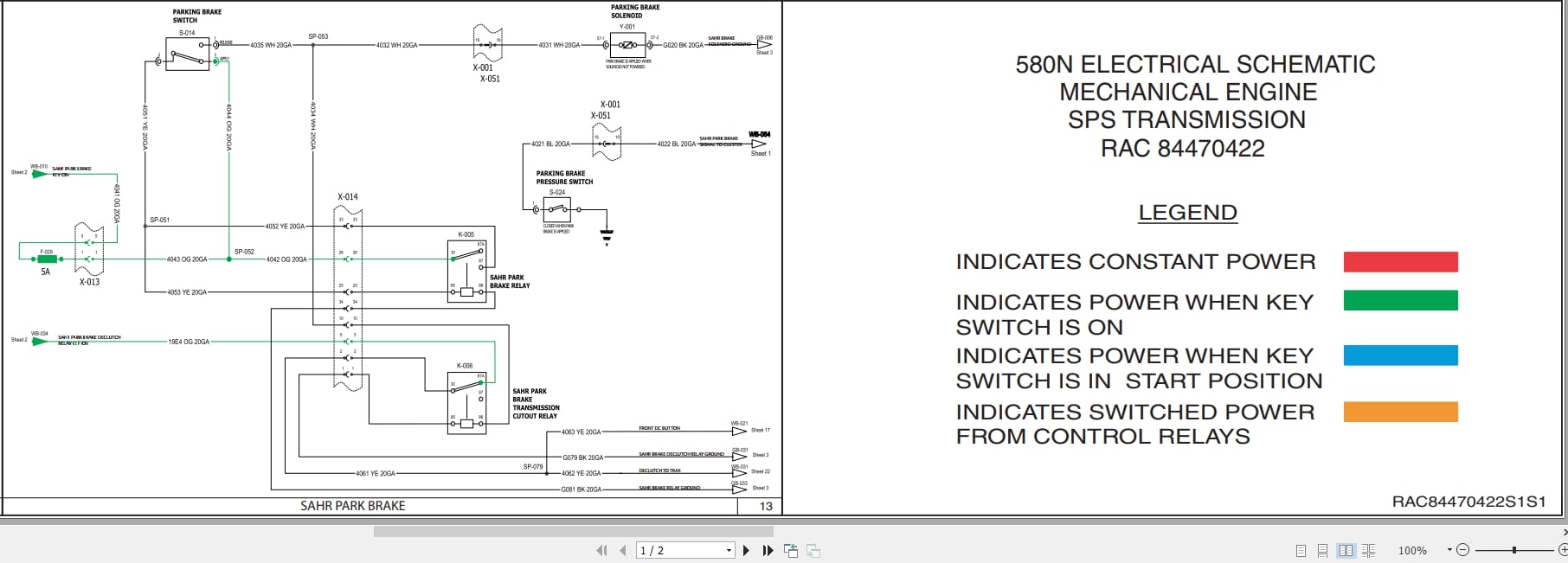 Case Backhoe Loader 580N Electrical Schematic RAC84470422 (1)