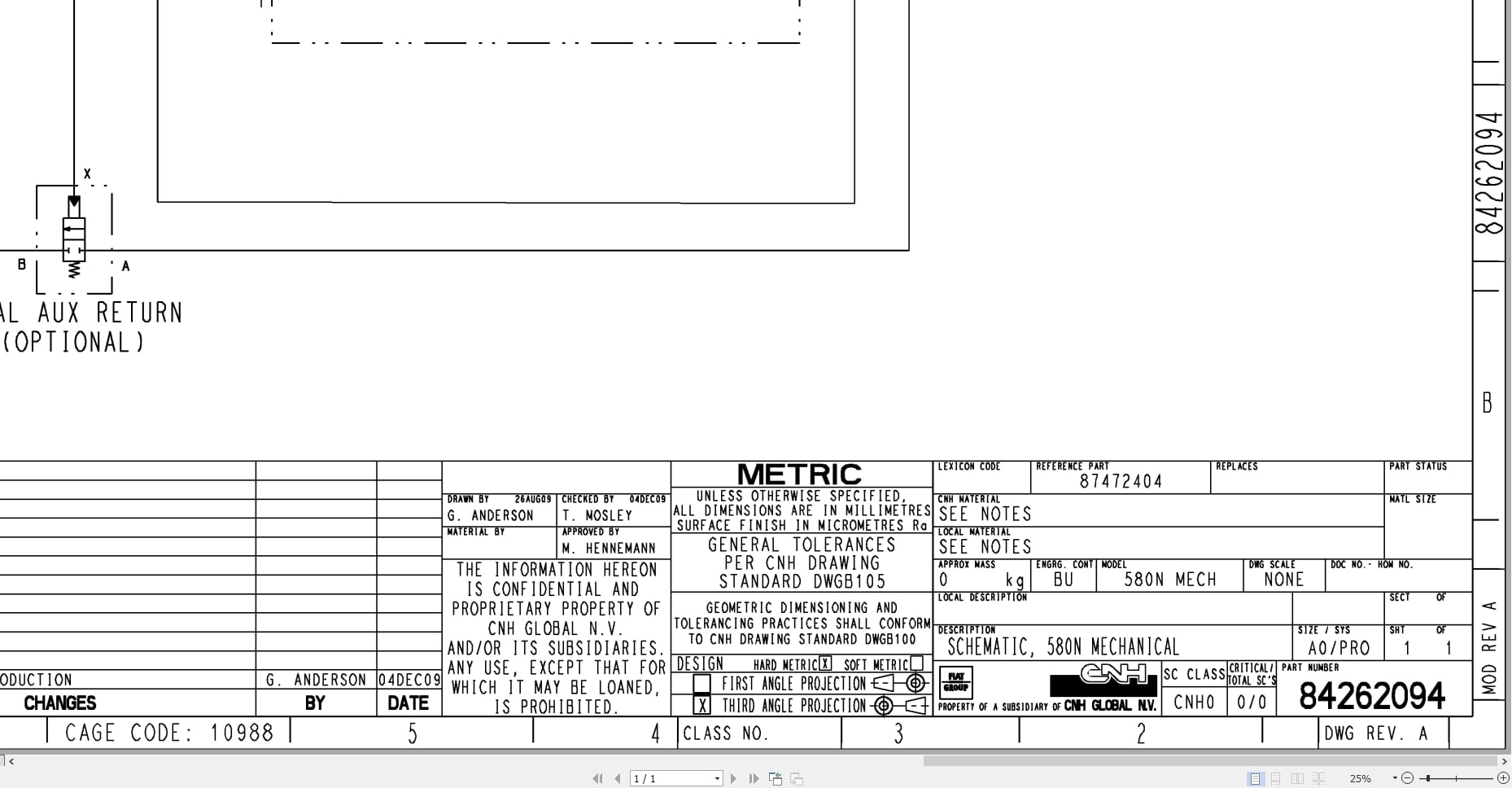 Case Backhoe Loader 580N Hydraulic Schematic 84262094 (1)