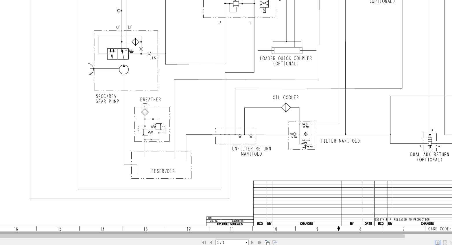 Case Backhoe Loader 580N Hydraulic Schematic 84262094 (2)