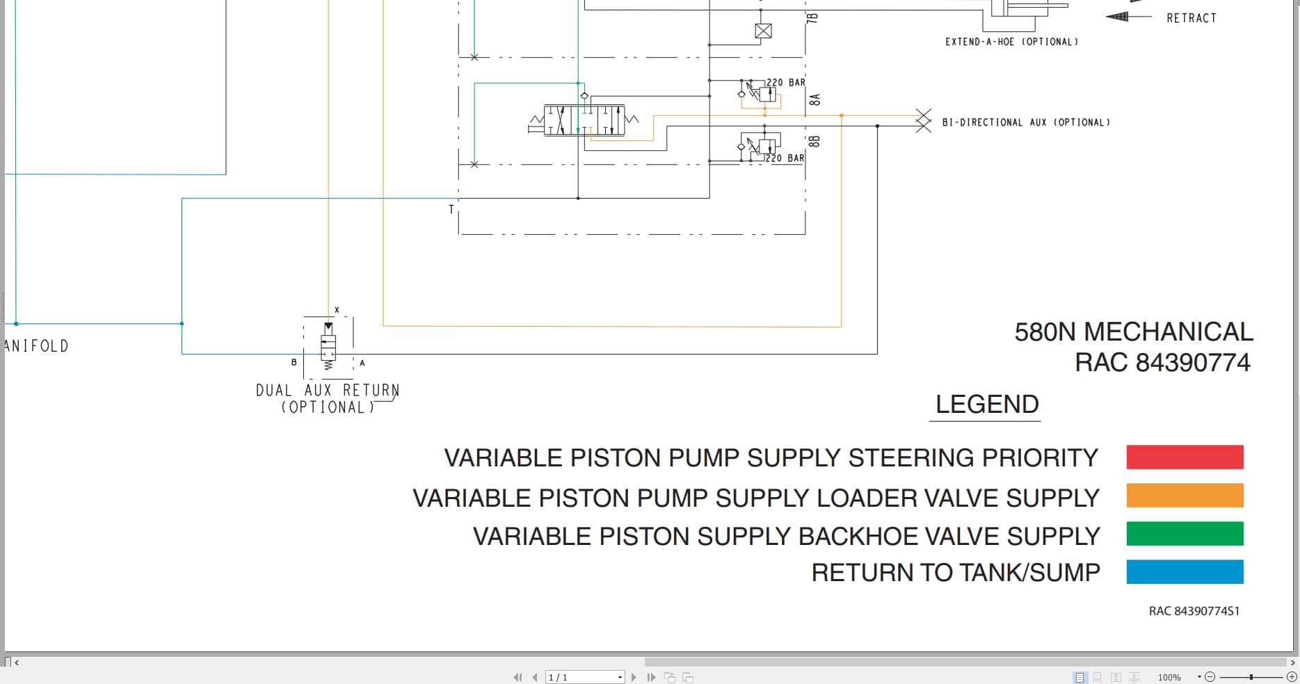 Case Backhoe Loader 580N Hydraulic Schematic RAC84390774 (1)