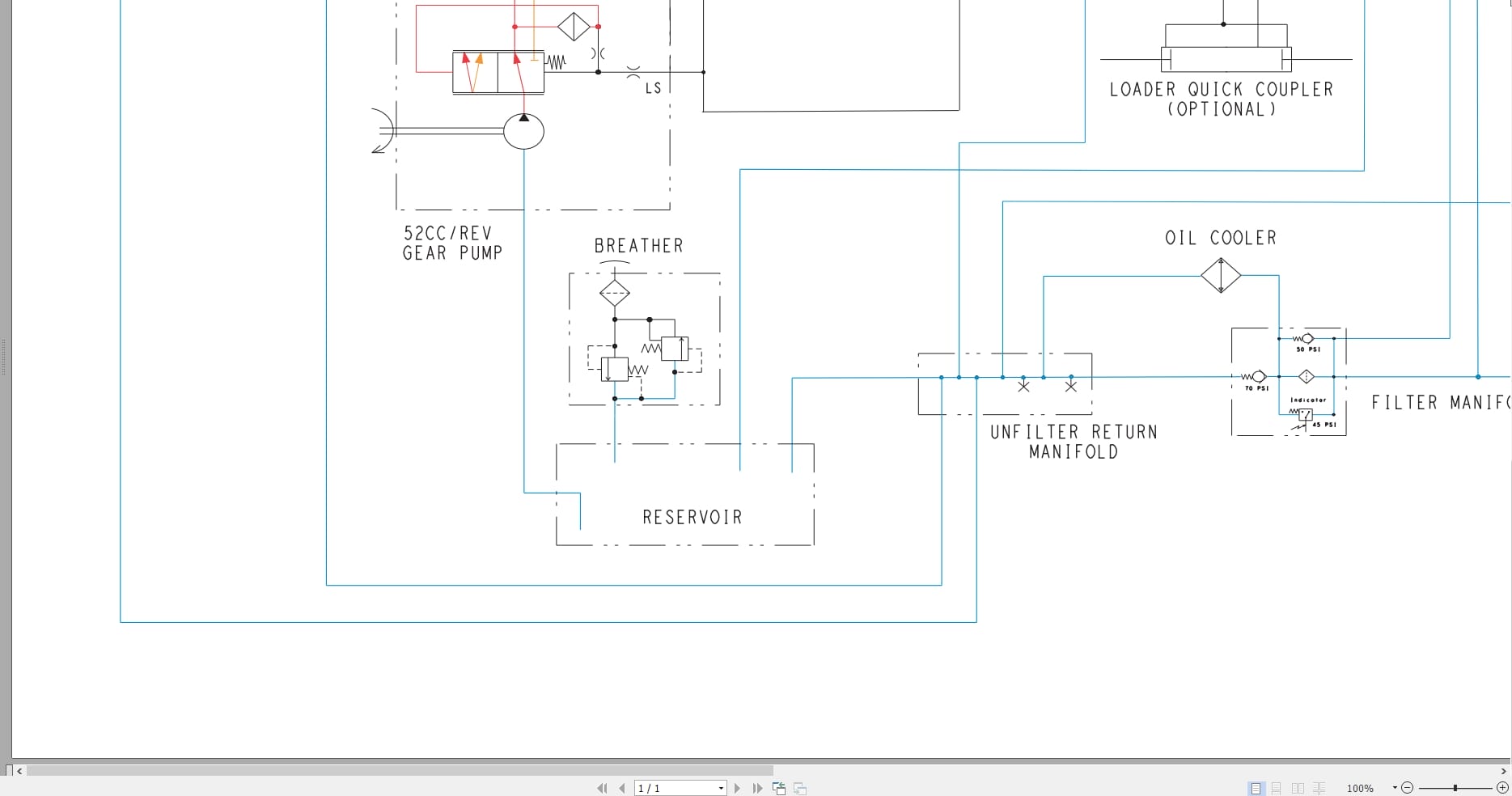 Case Backhoe Loader 580N Hydraulic Schematic RAC84390774 (2)
