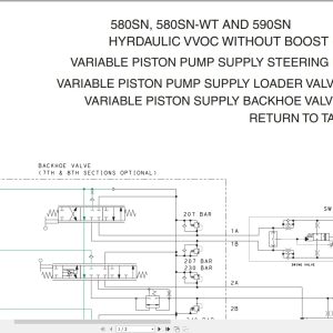 Case Backhoe Loader 580SN 580SN WT 590SN Hydraulic Schematic RAC84390776 (1)