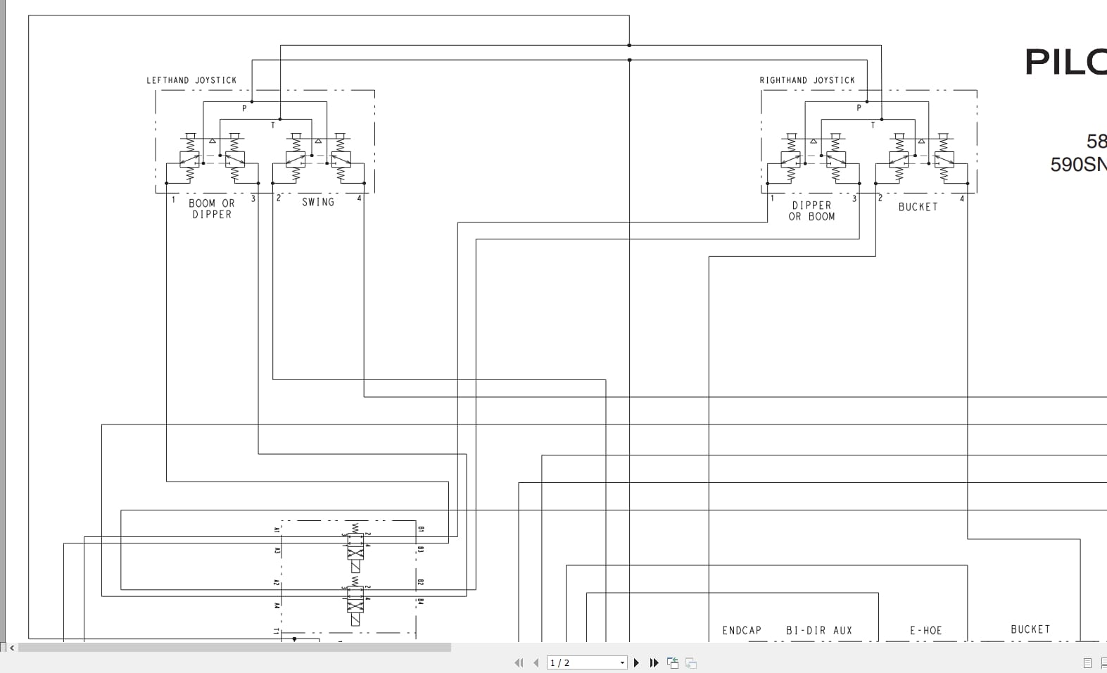Case Backhoe Loader 580SN 580SN WT 590SN Hydraulic Schematic RAC84597464 (2)