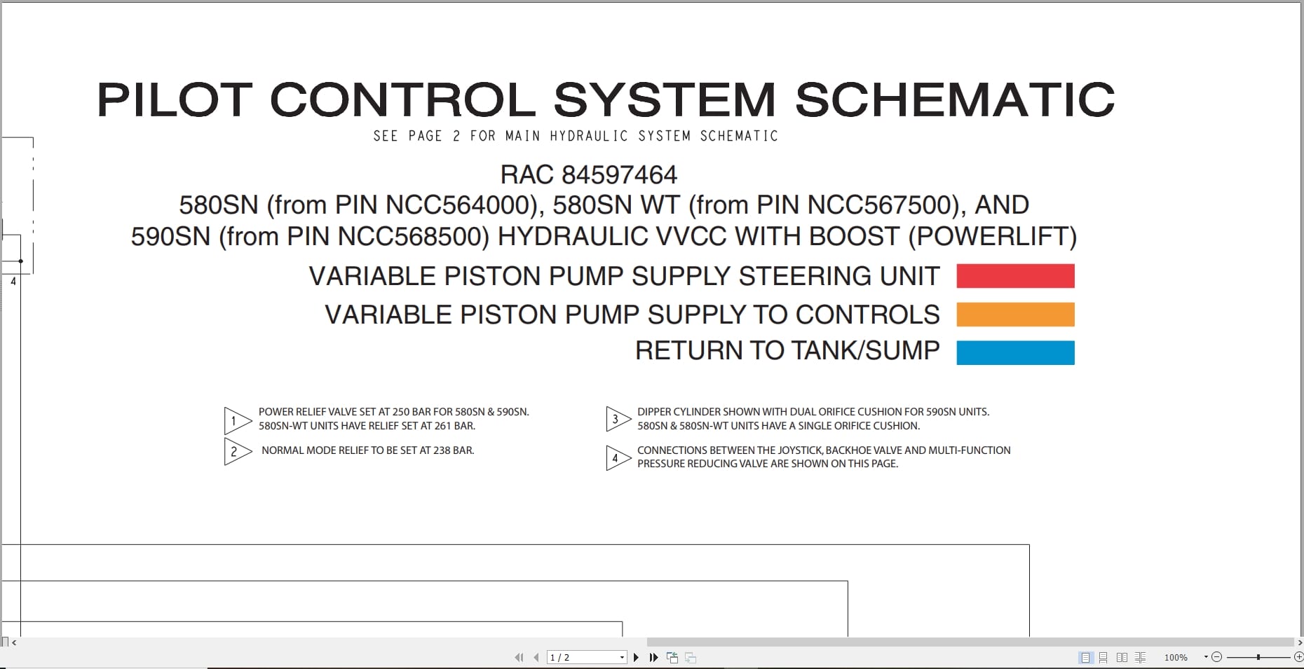 Case Backhoe Loader 580SN 590SN Hydraulic Schematic RAC84597464 (1)