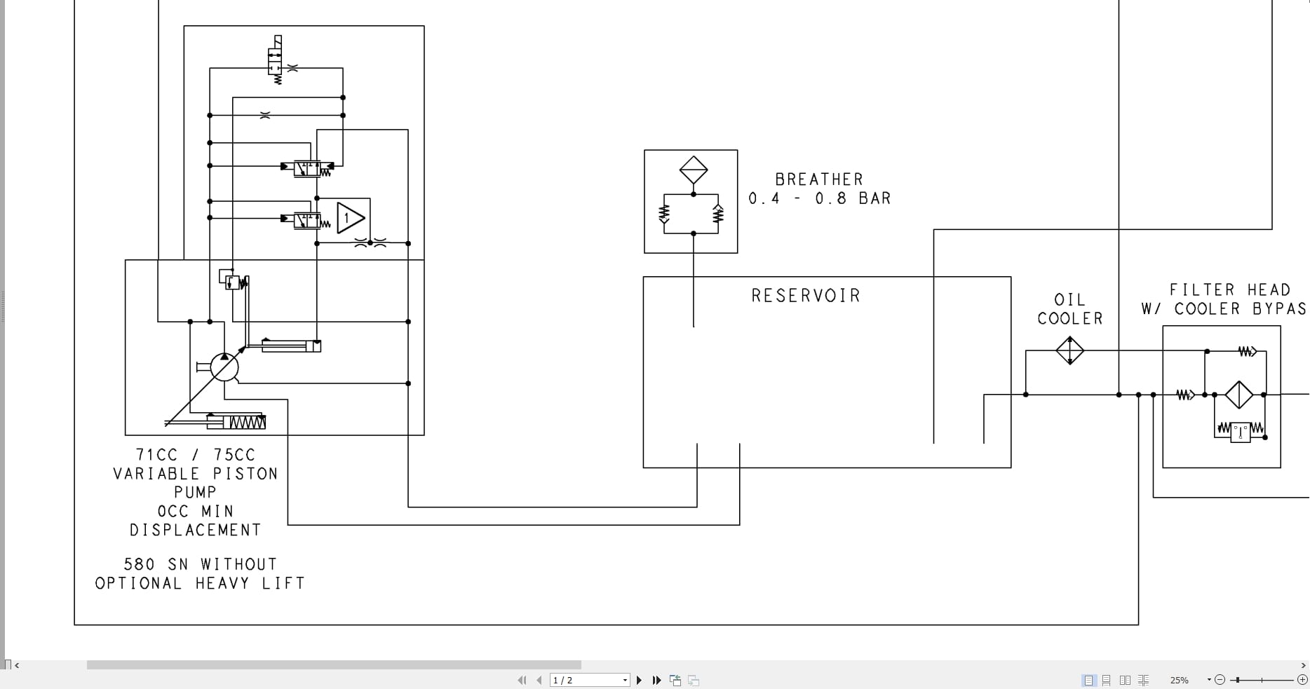 Case Backhoe Loader 580SN Hydraulic Schematic 84262097 (2)