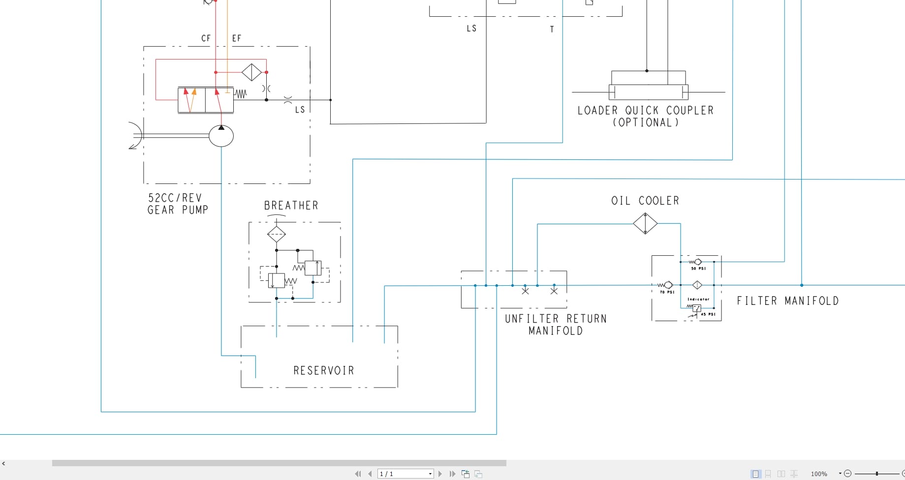 Case Backhoe Loader 580SN Hydraulic Schematic RAC84390774 (2)