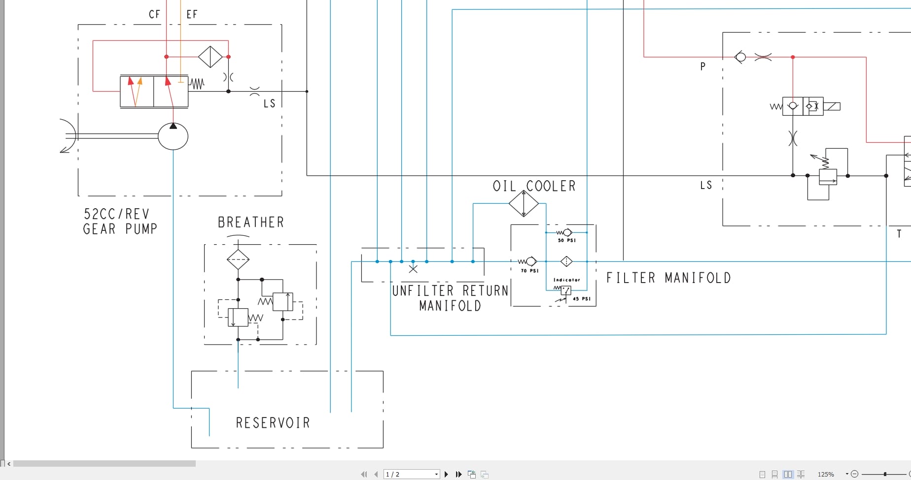 Case Backhoe Loader 580SN Hydraulic Schematic RAC84390777 (2)