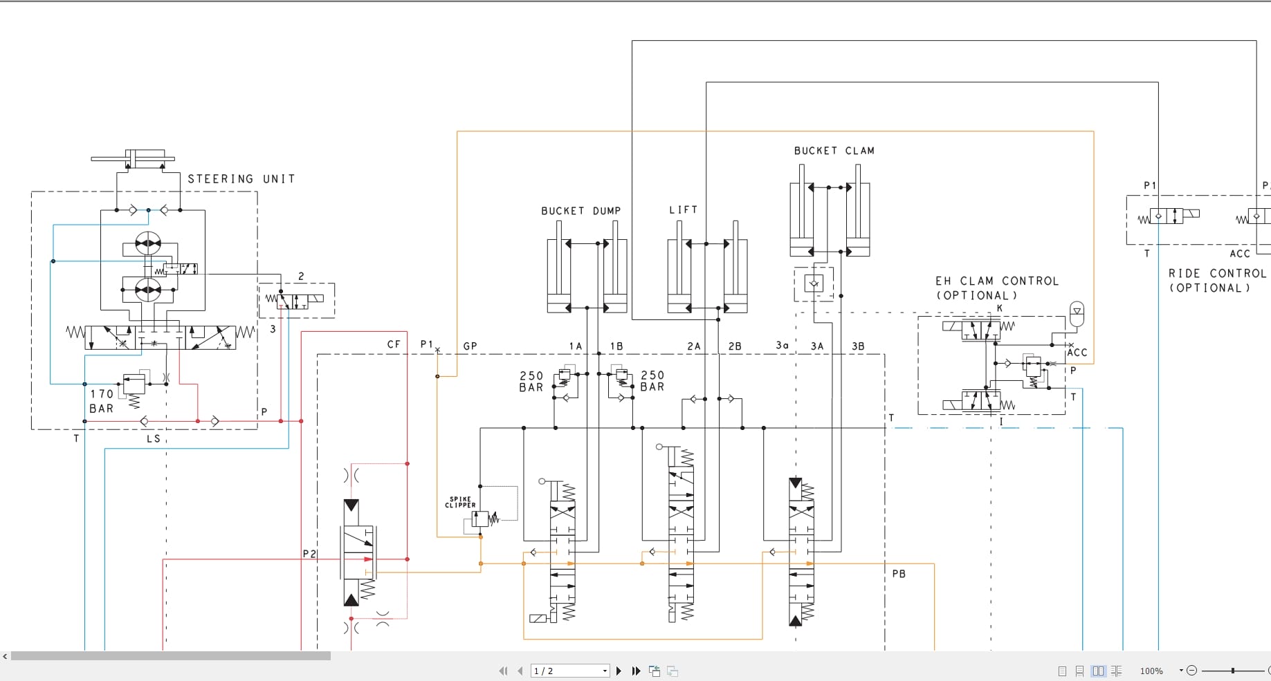 Case Backhoe Loader 580SN Hydraulic Schematic RAC84597463 (2)