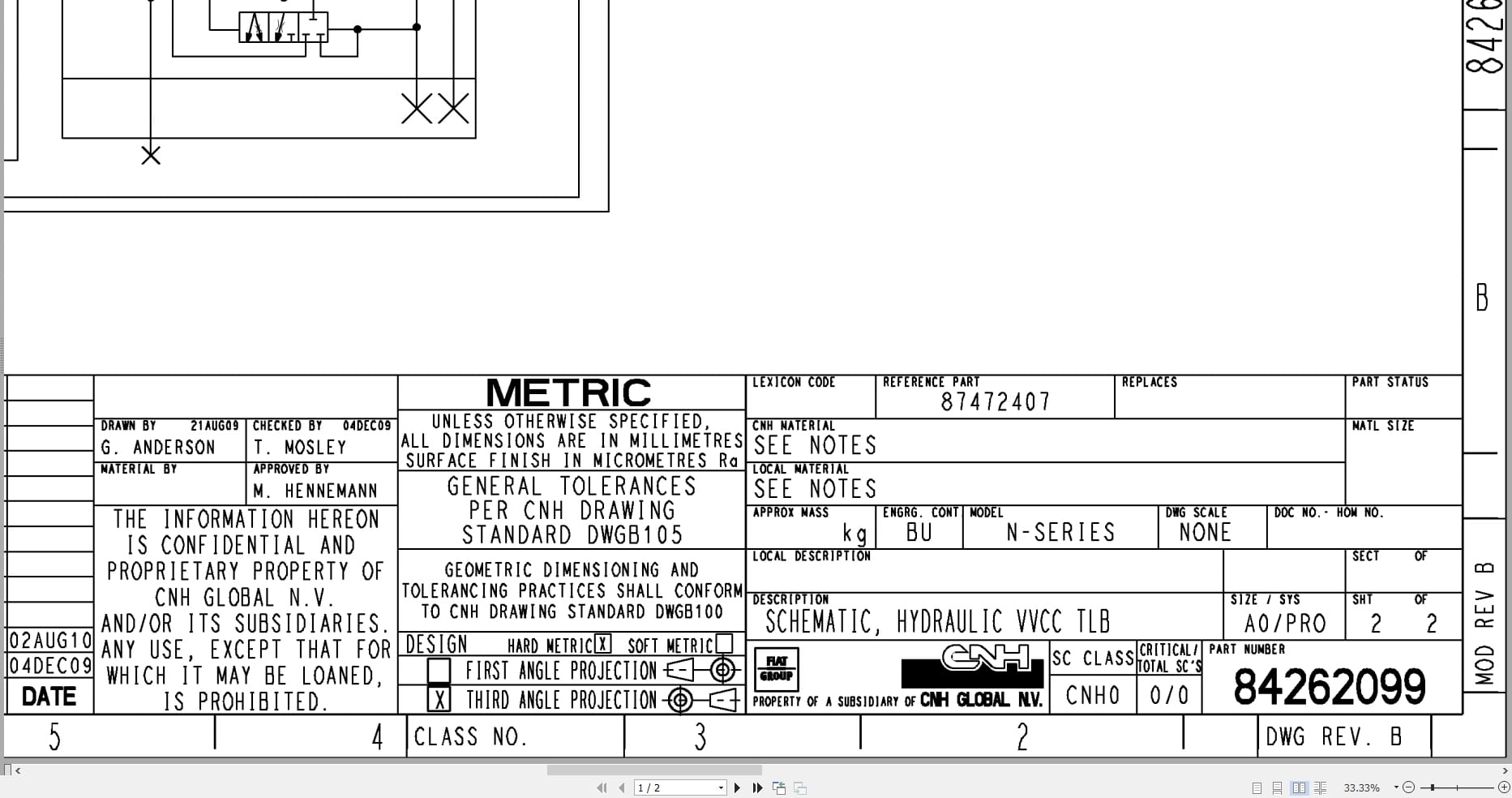 Case Backhoe Loader N Series Hydraulic Schematic 84262099 (1)