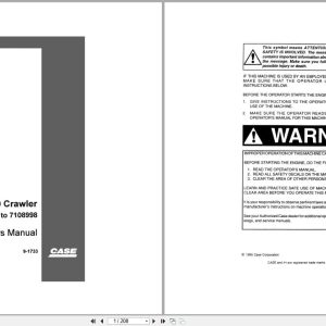 Case Crawler Dozer 1150 Operators Manual 9 1733 (1)