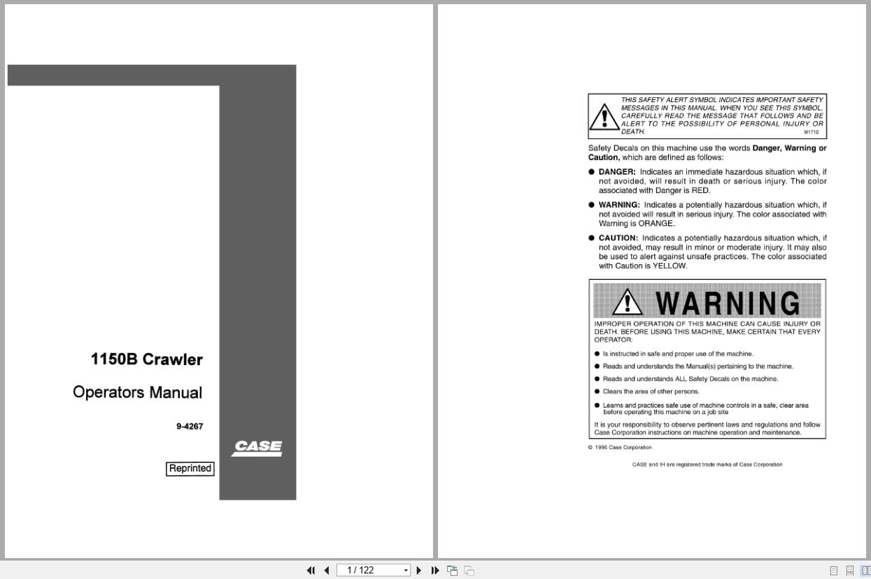 Case Crawler Dozer 1150B Operators Manual 9 4267 (1)