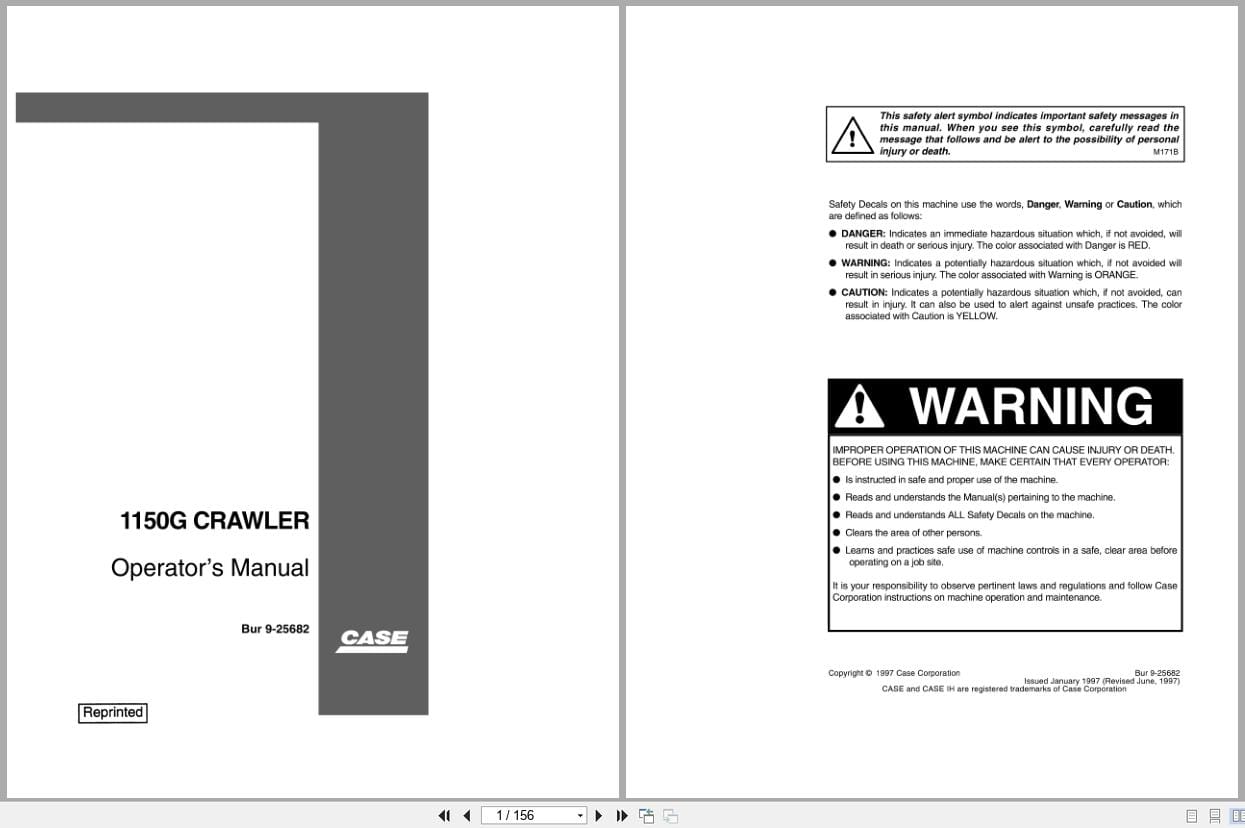 Case Crawler Dozer 1150G Operators Manual 9 25682 (1)