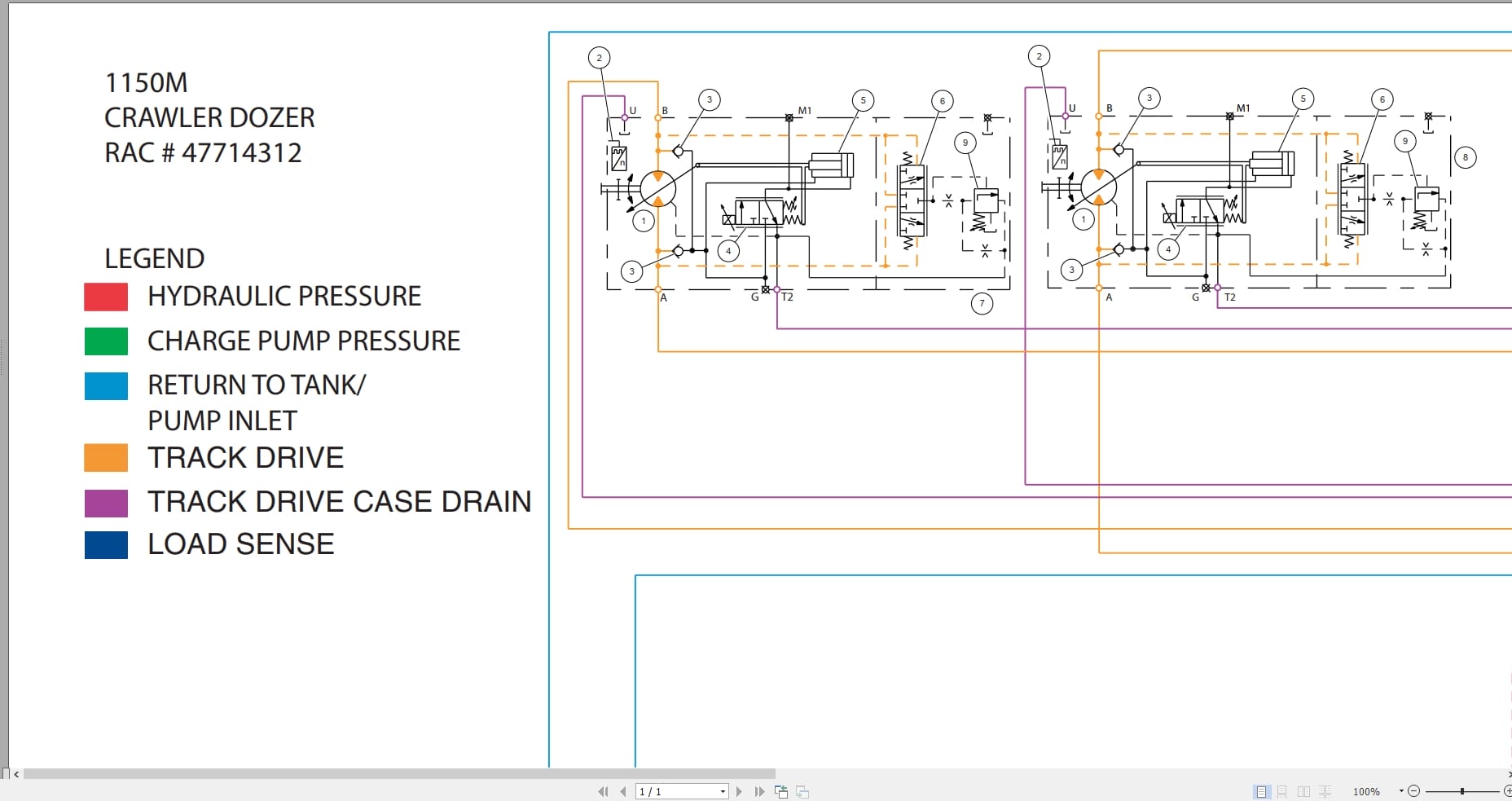 Case Crawler Dozer 1150M Hydraulic Schematic RAC47714312 (1)